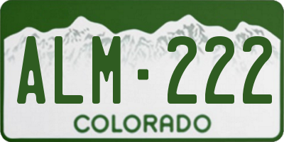 CO license plate ALM222