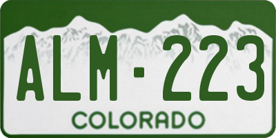 CO license plate ALM223
