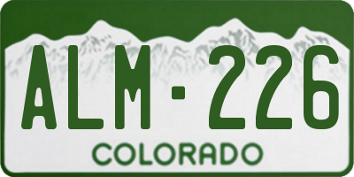 CO license plate ALM226