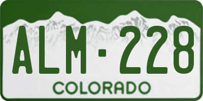 CO license plate ALM228