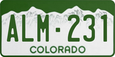 CO license plate ALM231