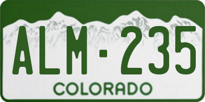 CO license plate ALM235