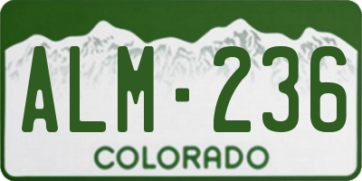 CO license plate ALM236