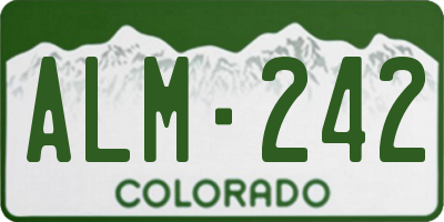 CO license plate ALM242