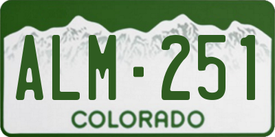CO license plate ALM251
