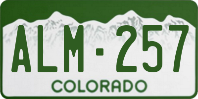 CO license plate ALM257