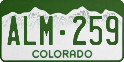 CO license plate ALM259