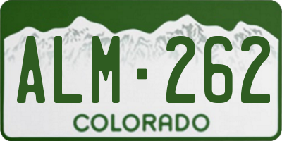 CO license plate ALM262