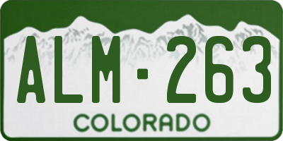 CO license plate ALM263