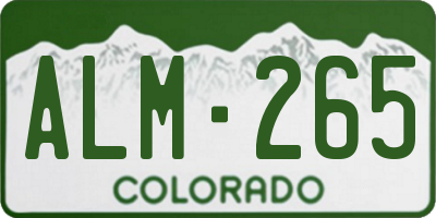 CO license plate ALM265