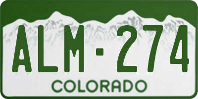 CO license plate ALM274