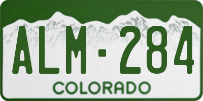 CO license plate ALM284