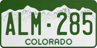 CO license plate ALM285
