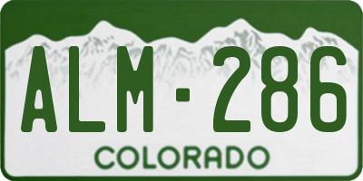 CO license plate ALM286