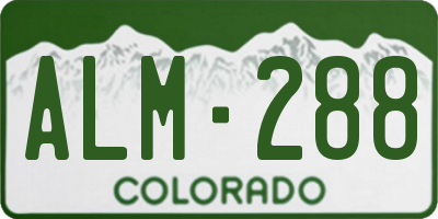 CO license plate ALM288