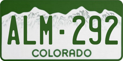 CO license plate ALM292