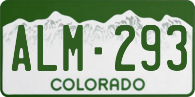CO license plate ALM293