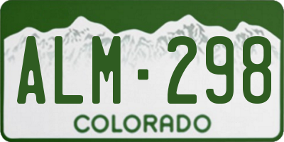 CO license plate ALM298
