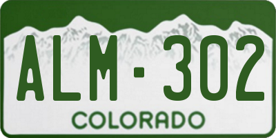 CO license plate ALM302