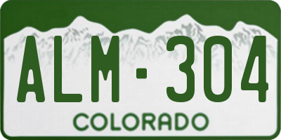 CO license plate ALM304