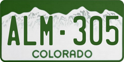 CO license plate ALM305