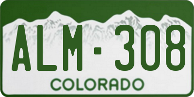 CO license plate ALM308