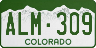 CO license plate ALM309