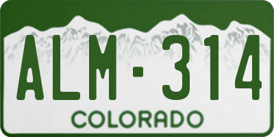 CO license plate ALM314