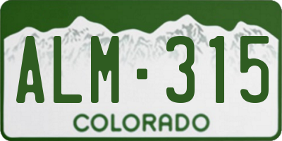 CO license plate ALM315