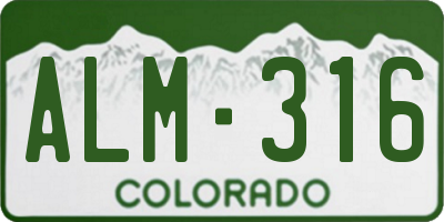 CO license plate ALM316