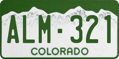 CO license plate ALM321