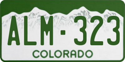 CO license plate ALM323