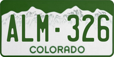 CO license plate ALM326