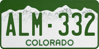 CO license plate ALM332