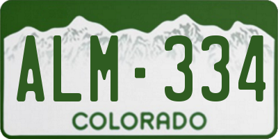 CO license plate ALM334