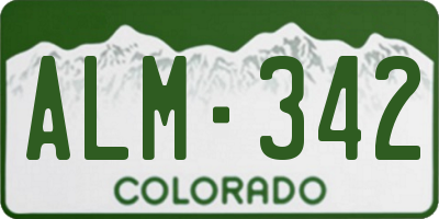 CO license plate ALM342