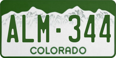 CO license plate ALM344