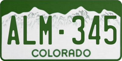 CO license plate ALM345