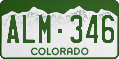 CO license plate ALM346