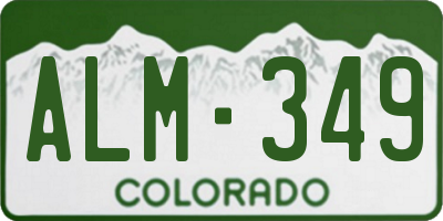 CO license plate ALM349