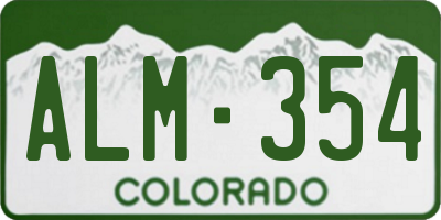 CO license plate ALM354