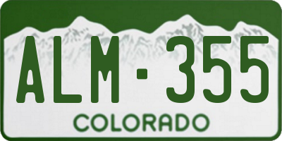 CO license plate ALM355