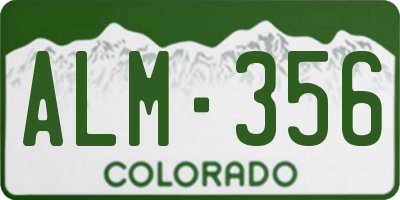 CO license plate ALM356
