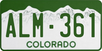 CO license plate ALM361