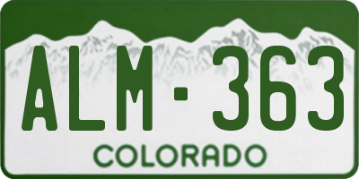 CO license plate ALM363