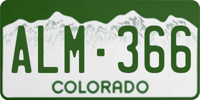 CO license plate ALM366