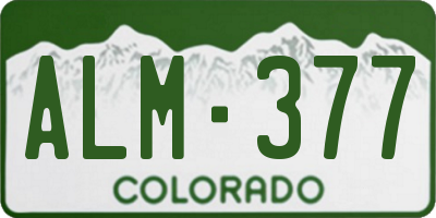 CO license plate ALM377