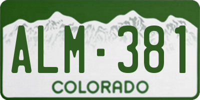CO license plate ALM381