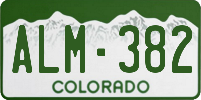 CO license plate ALM382