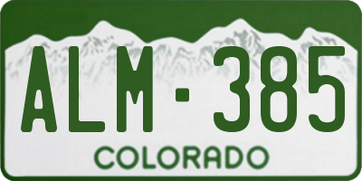CO license plate ALM385